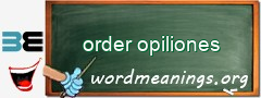 WordMeaning blackboard for order opiliones